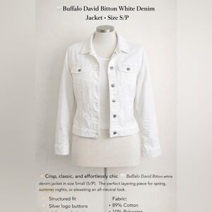 🤍 Buffalo David Bitton White Denim Jacket – Size S/P